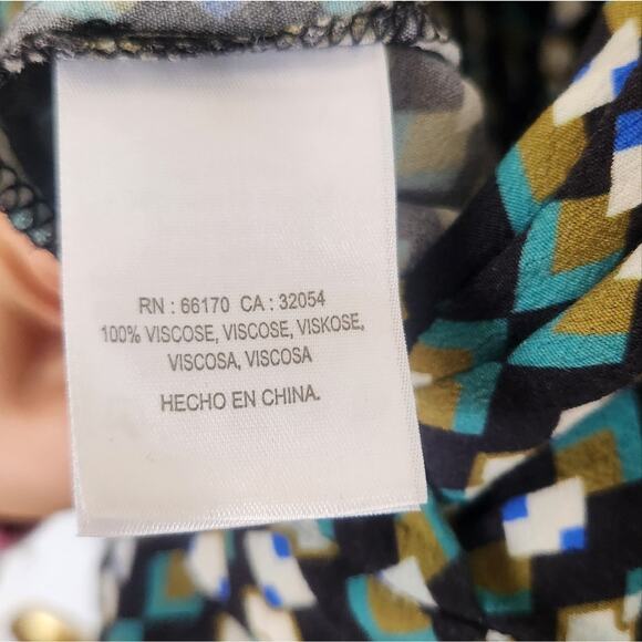 Anthropologie X Kachel Geometric blue green Jumpsuit medium 6 - Picture 5 of 11